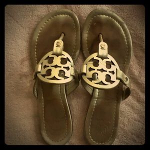 Tory Burch Gold Miller Flip Flop Sandals